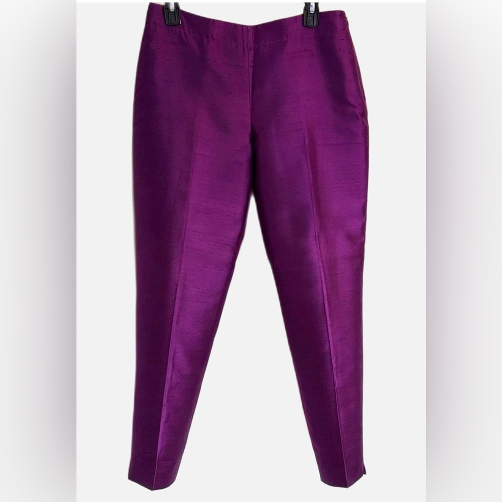 Talbots Signature NWT Silk Wool Purple Ankle Dress Pants Career Size 6